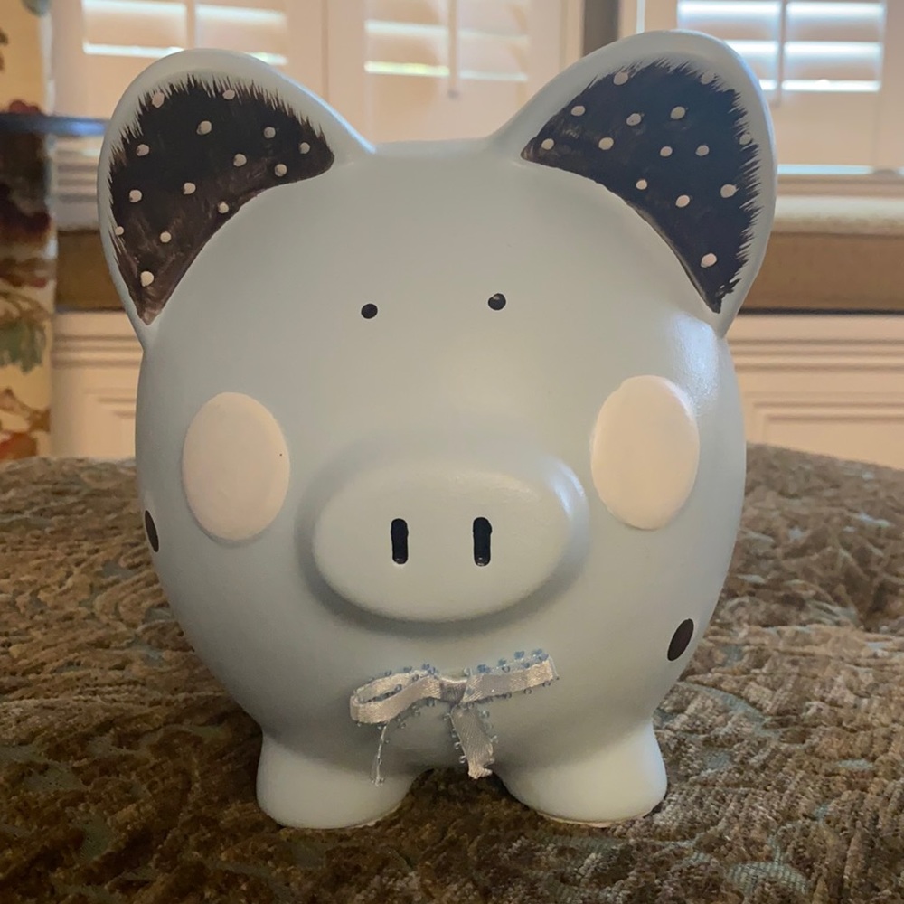 Blue piggy bank